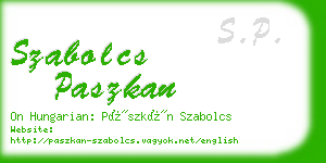 szabolcs paszkan business card